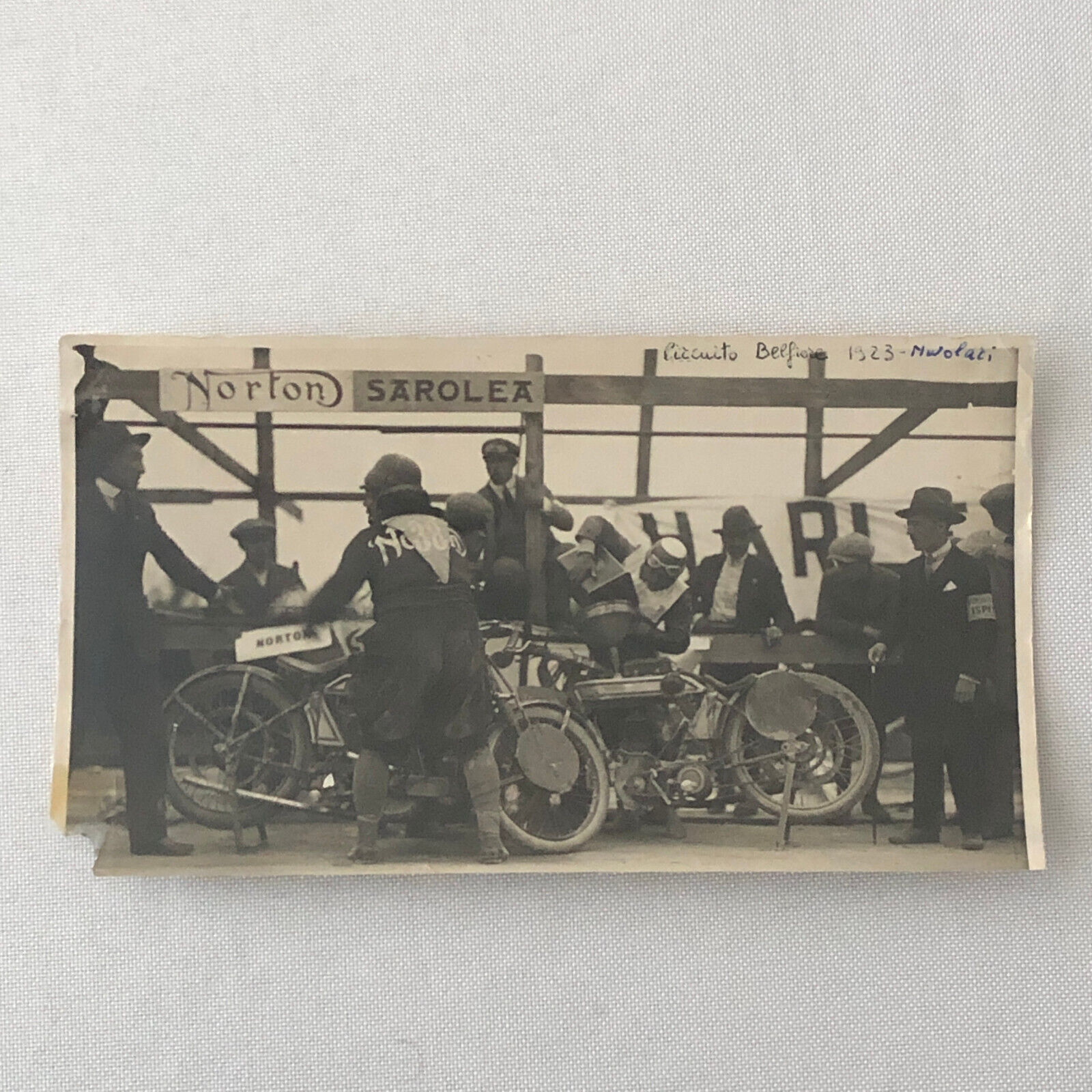 Tazio Nuvolari 1923 Vintage Motorcycle Racing Photo Photograph Circuito Belfiore
