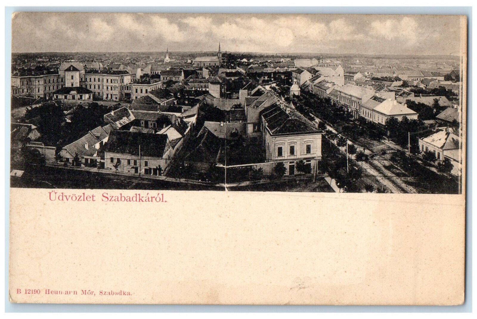 c1940\'s General View Udvozlet Szabadkarol Hungary Antique Unposted Postcard