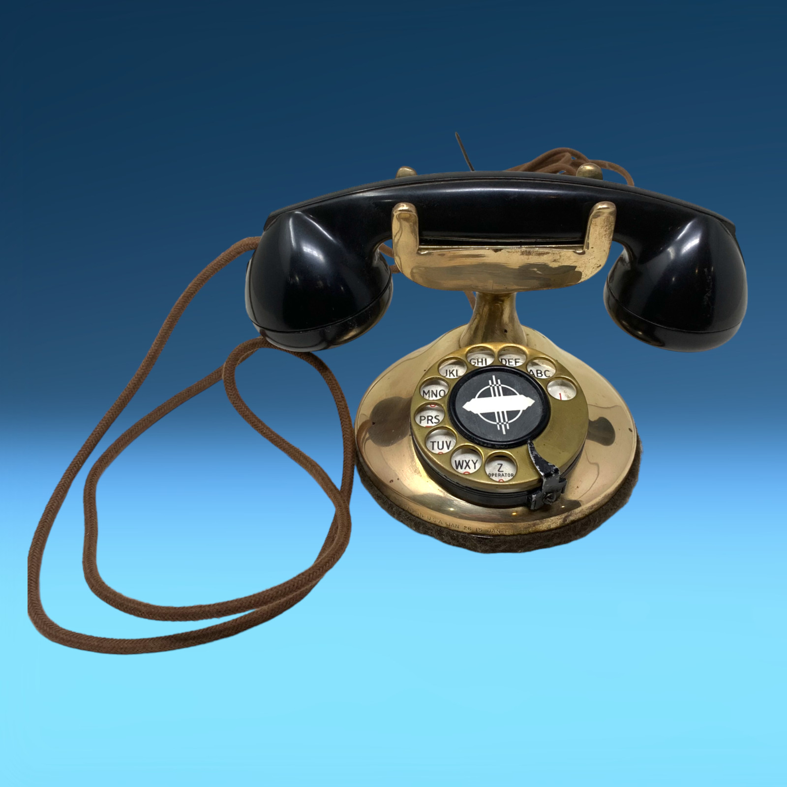 Vintage Automatic Electric Company Brass Art Deco Monophone Telephone Desk Phone