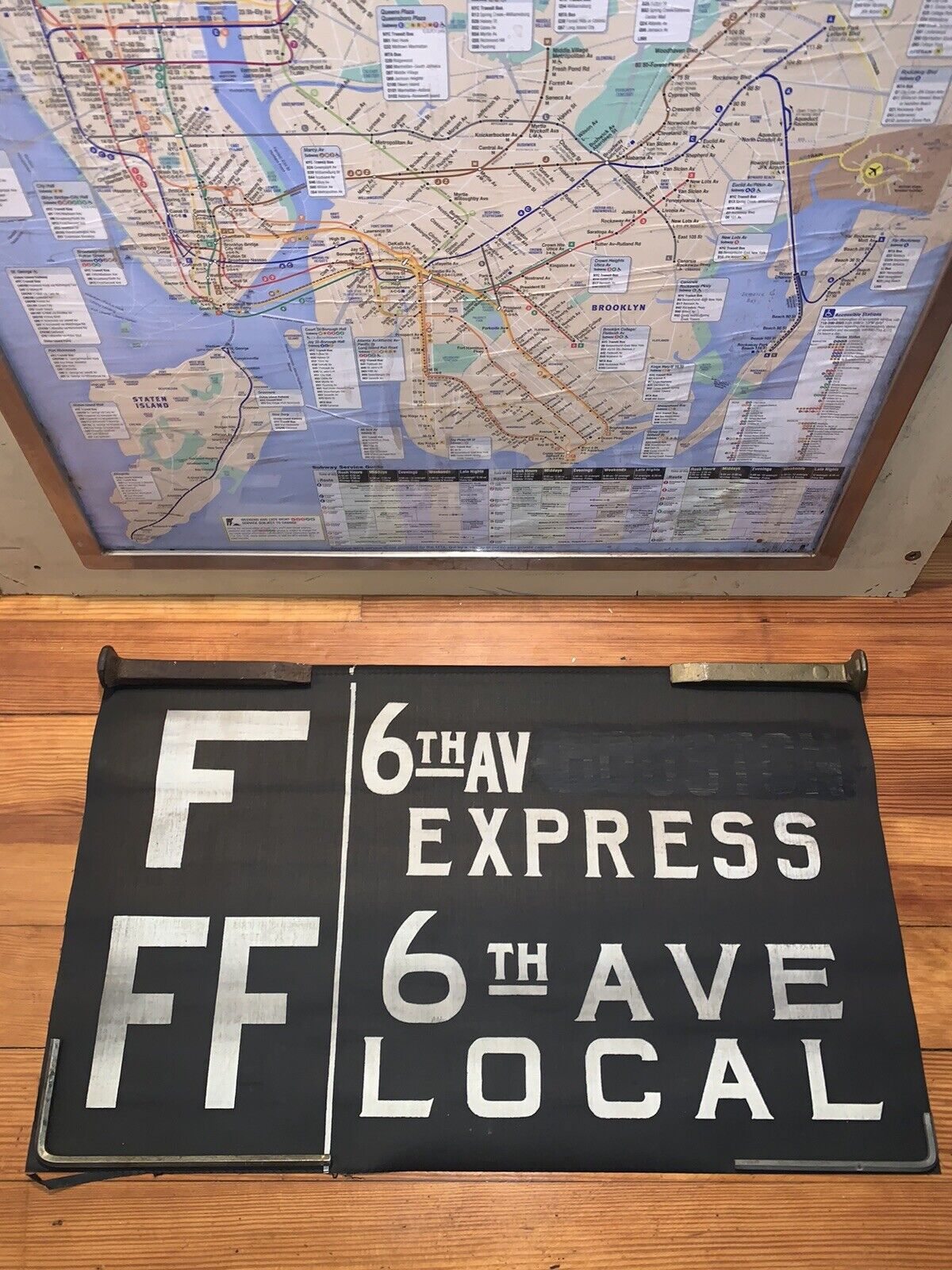 VINTAGE NY NYC SUBWAY ROLL SIGN R1/9 COLLECTIBLE F FF 6TH AVENUE EXPRESS LOCAL