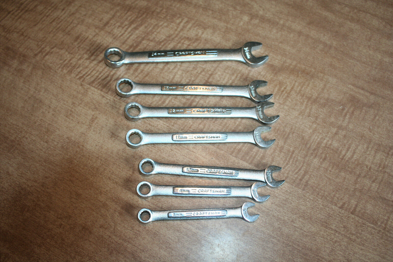 Lot Of 7 Vintage Craftsman  Metric Combination Wrenches 8mm-14mm vv See Pix