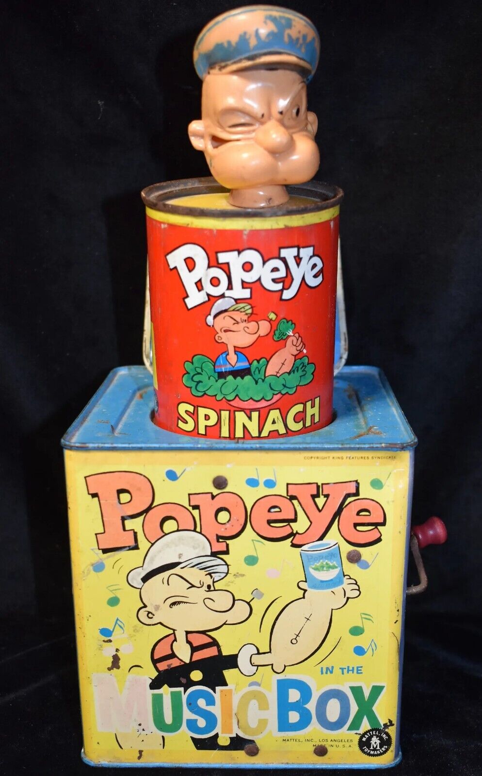 1953 Popeye in the Music Box with working springs super rare