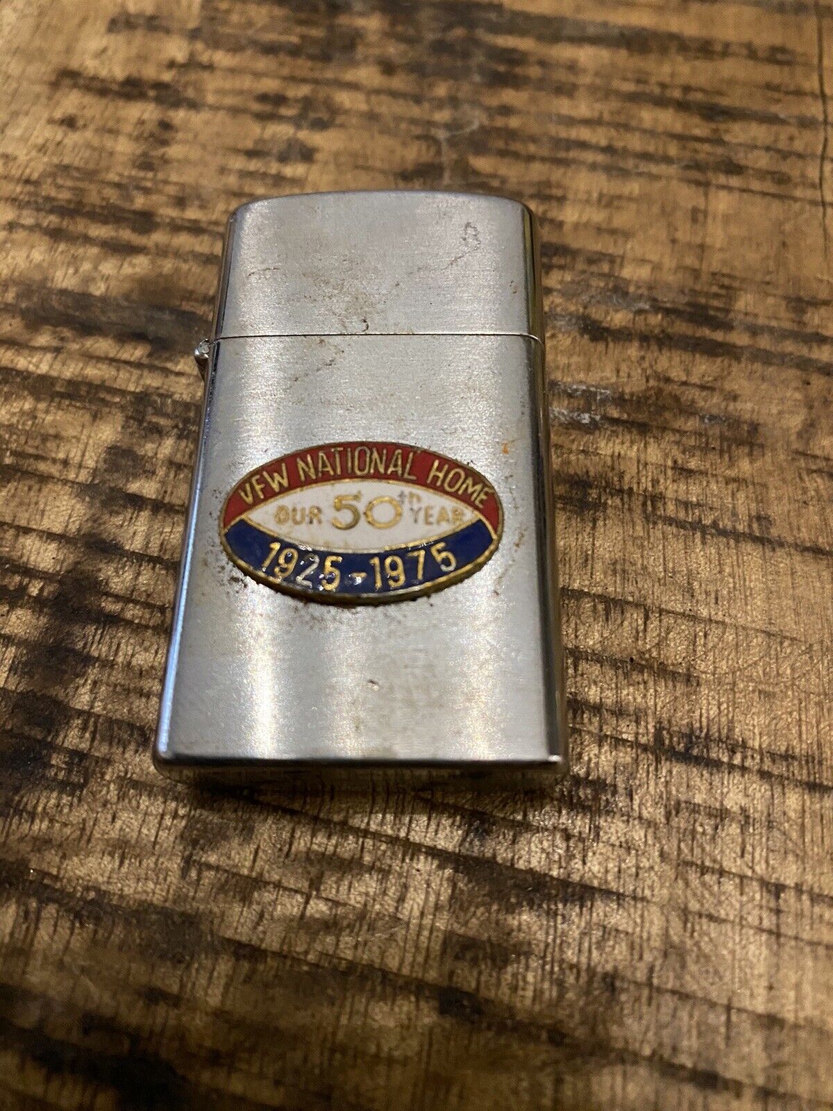 Vintage 1925-1975 VFW NATIONAL HOME 50 Year Windproof Barlow Lighter