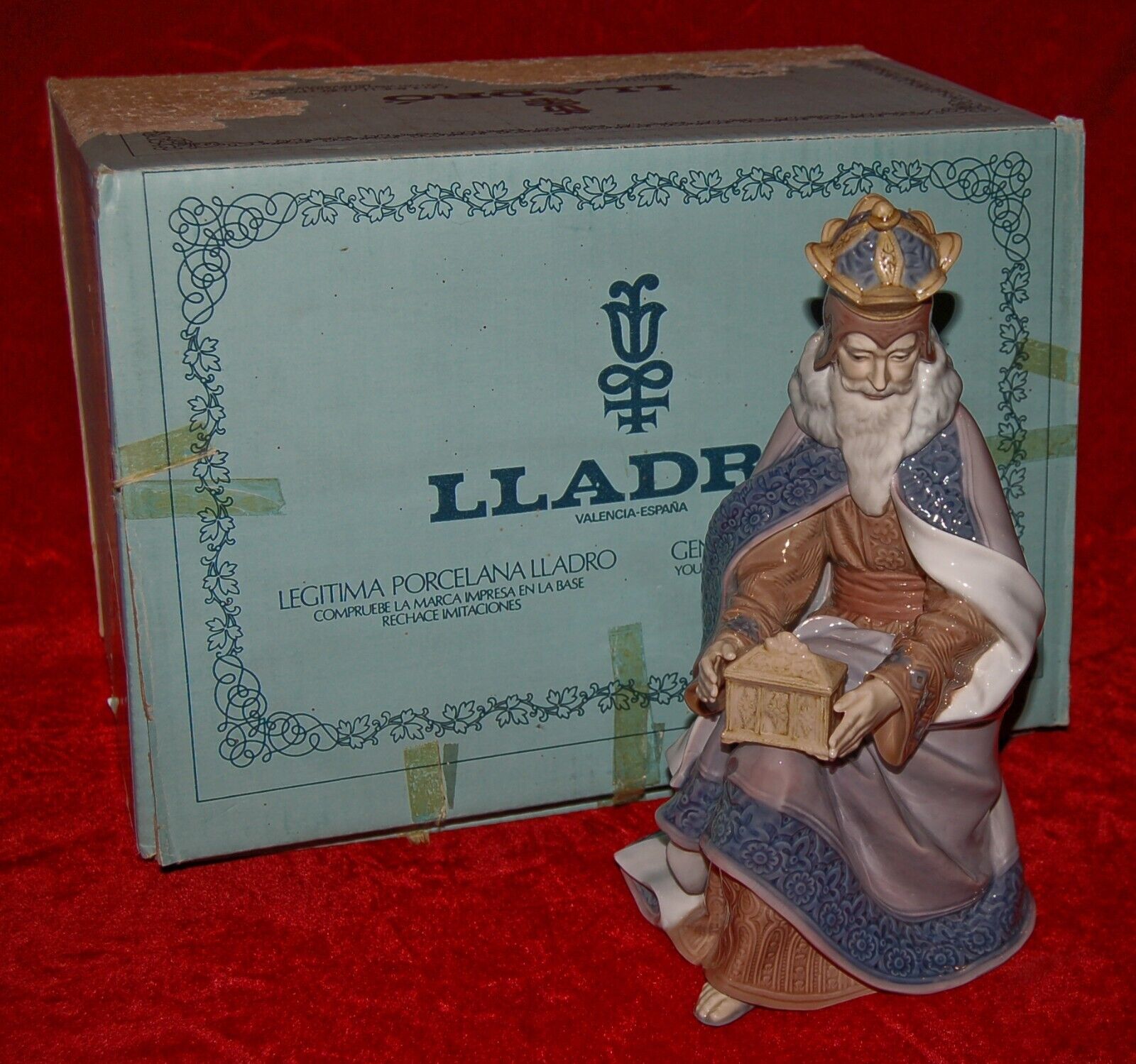 LLADRO Porcelain KING MELCHIOR #1423 In Original Box 1980\'s Made in Spain