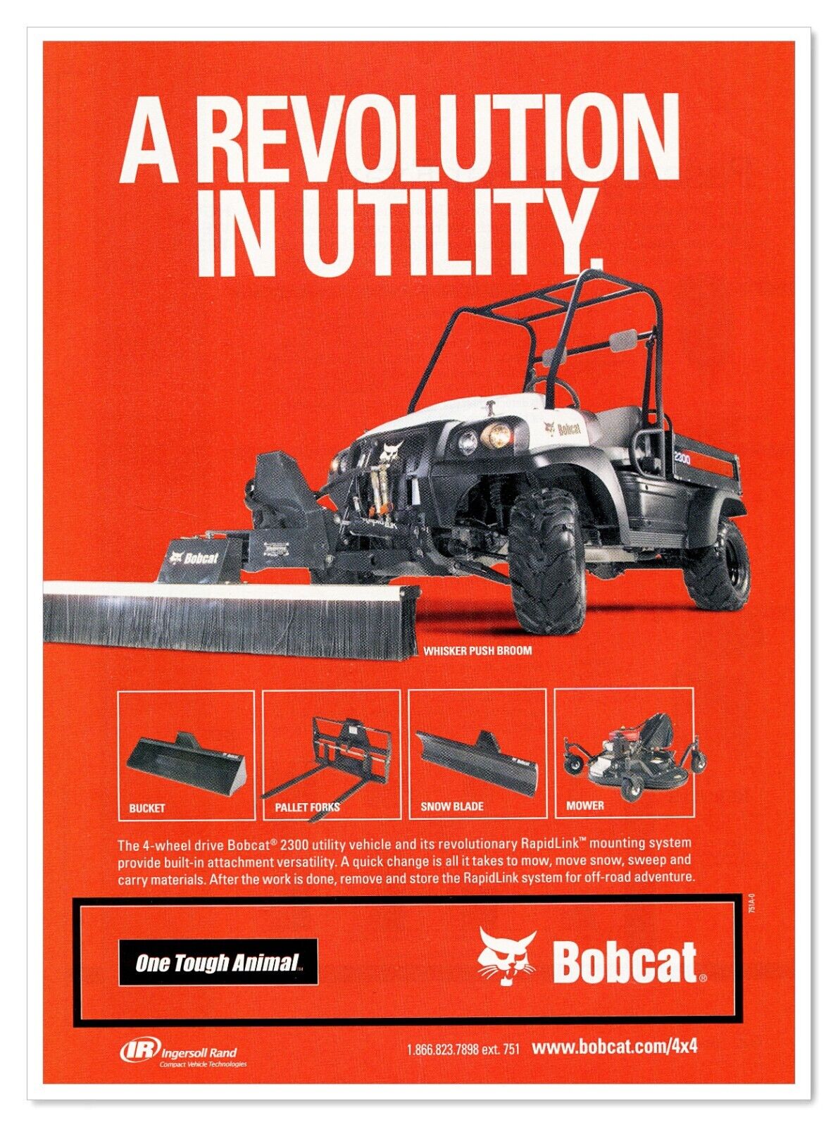 Bobcat 2300 Utility Vehicle One Tough Animal 2006 Full-Page Print Magazine Ad