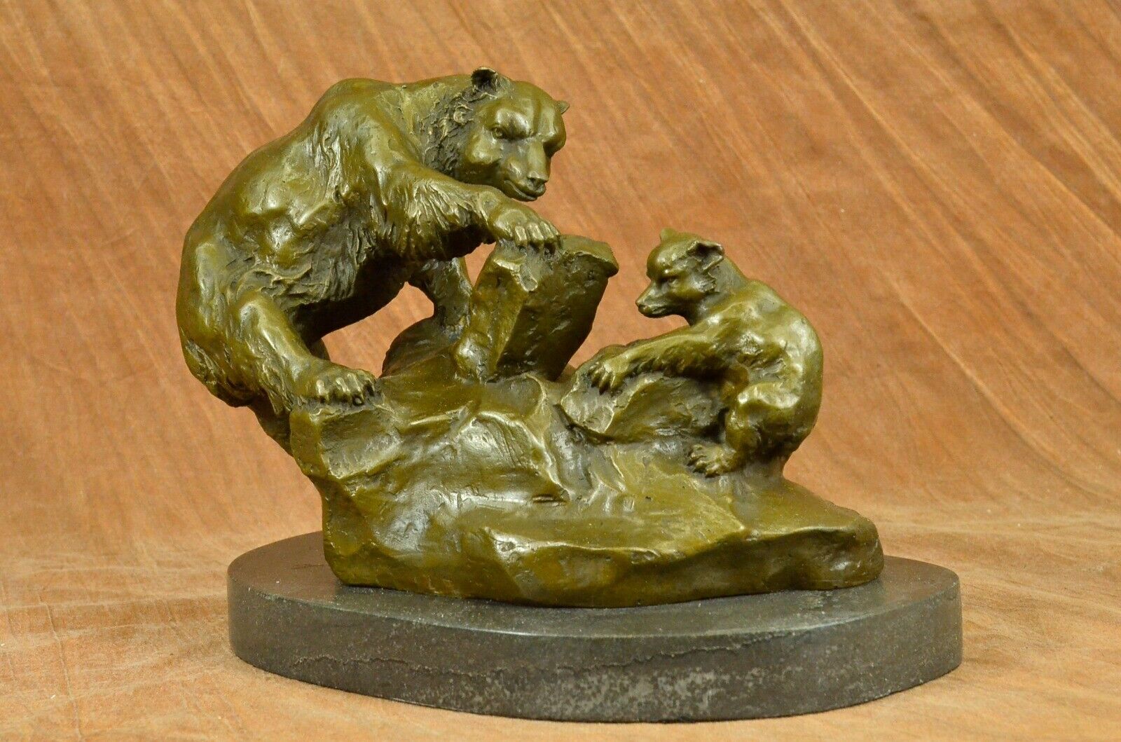 Vintage Austrian Hot Cast Bronze Golden Bear Cub Vienna Statue Sculpture Figure