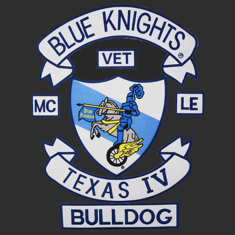 Blue Knights Texas Iv Bulldog MC Large Embroidery Punk Biker Patch Sticker Rider