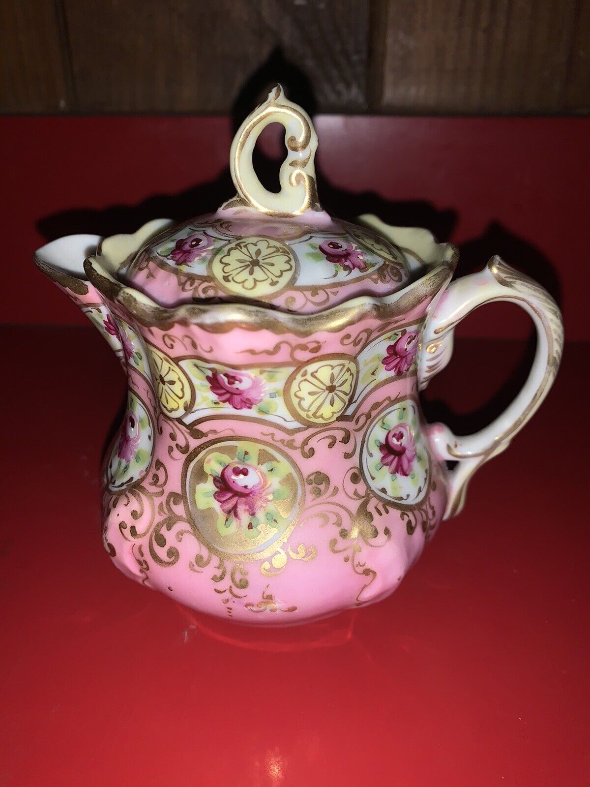 Antique Hand Painted Miniature Teapot With Lid