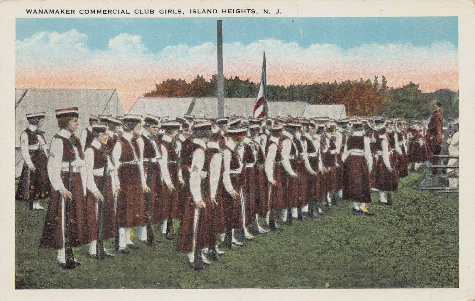 Wanamaker Commercial Club Girls, Island Heights, N.J., Early Postcard, Unused