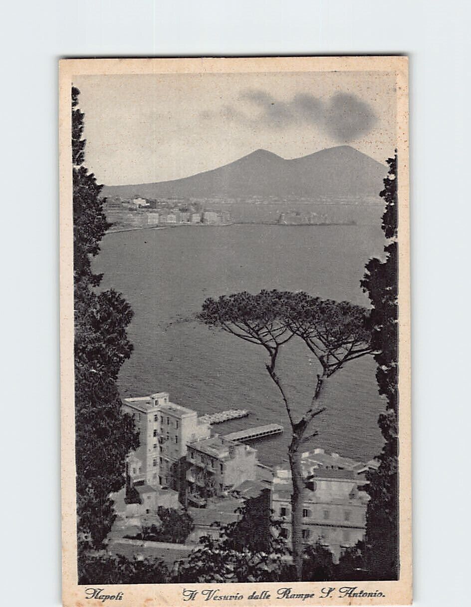 Postcard Mount Vesuvius Naples Italy