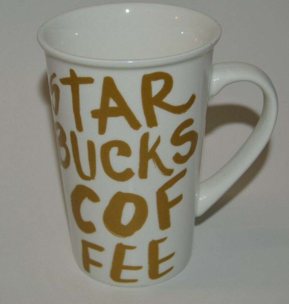 Nice 12 oz Starbucks Gold Text Graphic Tall MINTY Coffee Mug 2015 