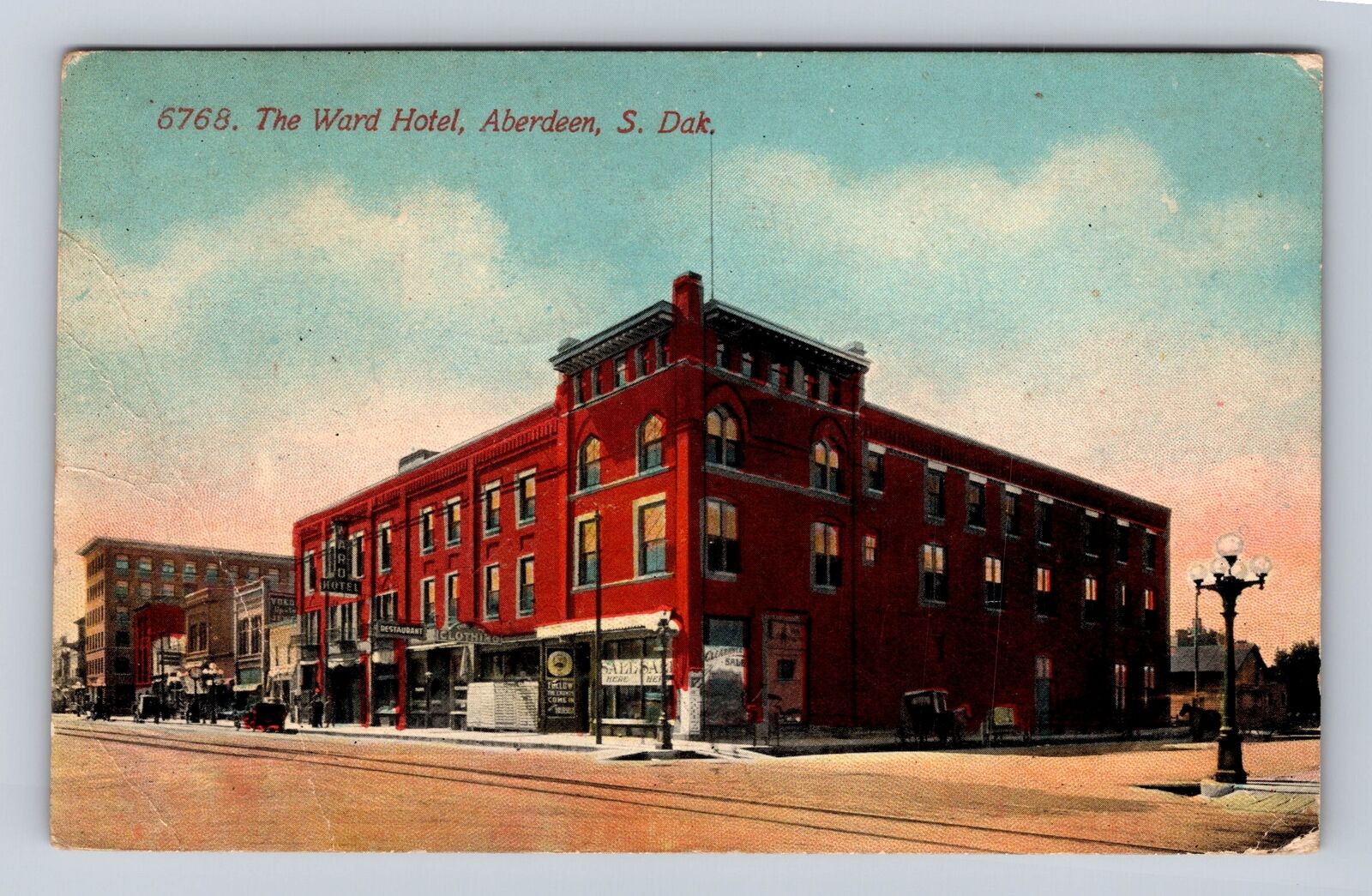 Aberdeen SD-South Dakota, The Ward Hotel Advertising Vintage c1912 Postcard