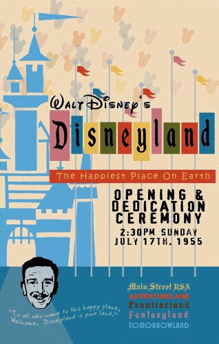 1955 Disneyland Opening Day Poster - Walt Disney Reagan  Buy Any 2 Get 1 FREE