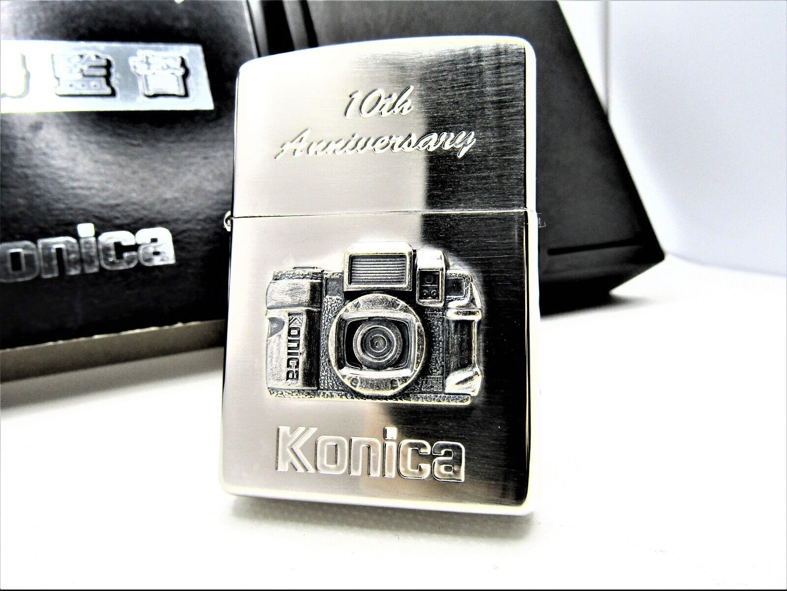 Konica Camera Metal 10th Anniversary Konica Minolta ZIPPO 1997 Mint Rare