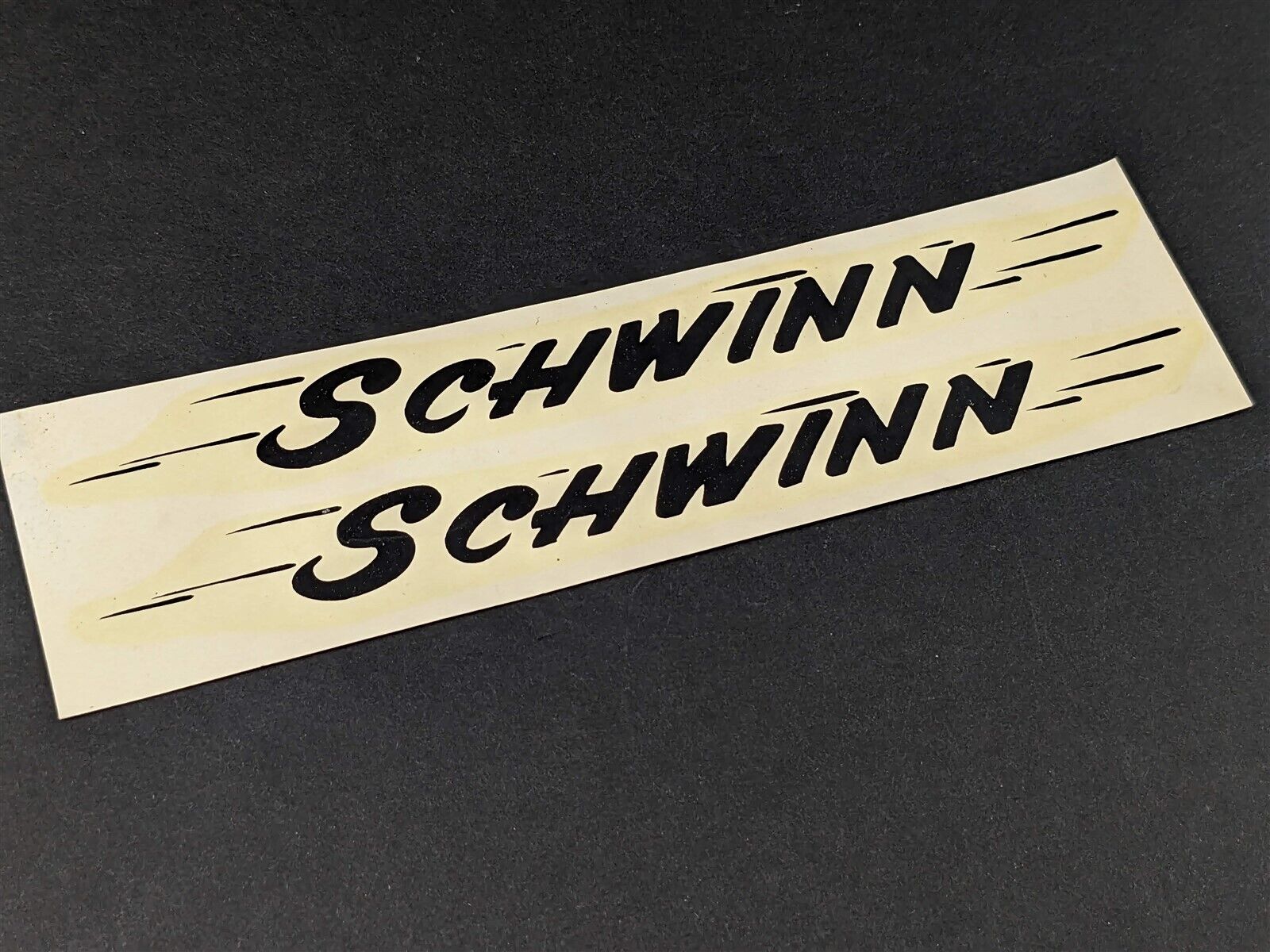 Schwinn Racer TWO Black Tube Original Water Transfer Decal 1957