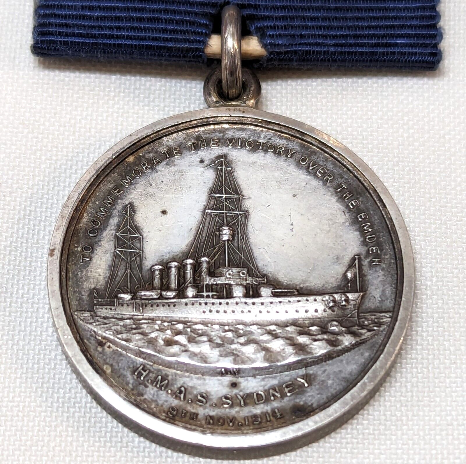 WW1 Western Australia ‘H.M.A.S. Sydney’ Emden action silver commemoration medal
