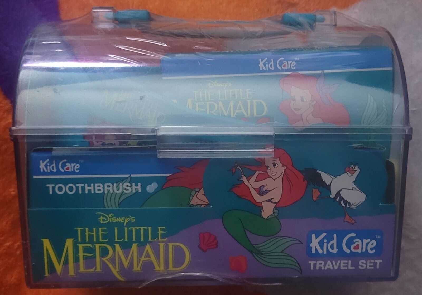 Vintage Disney The Little Mermaid Kid Care Ariel Travel Set Brush Cup Sealed