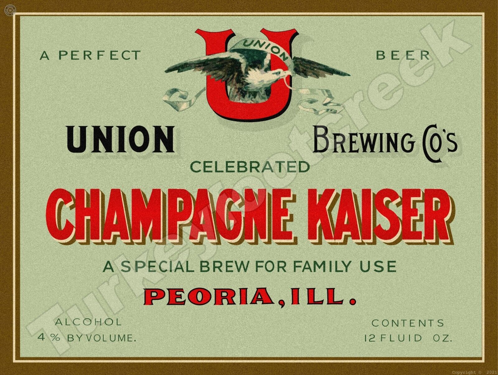 Champagne Kaiser Beer Label Union Brewing Co. 18\