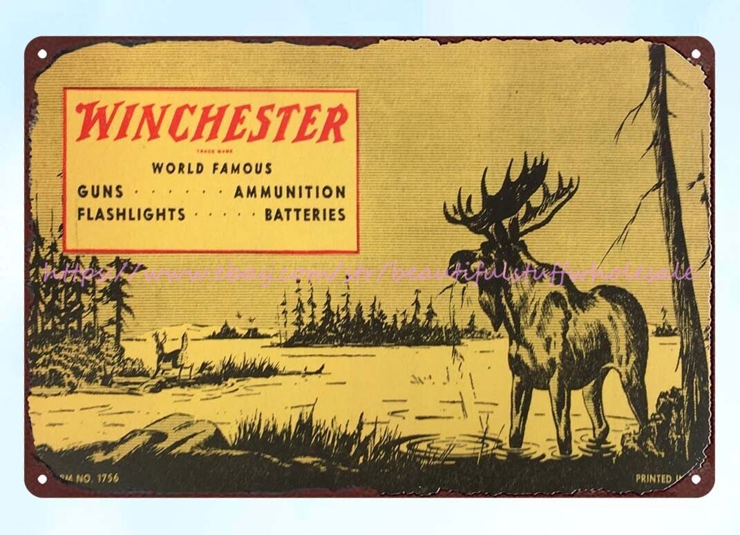 1941 Winchester World Standard Guns Ammmunition metal tin sign garage decor tips