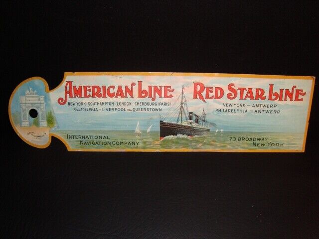Circa 1880s American Line/Red Star Line Ledger Marker