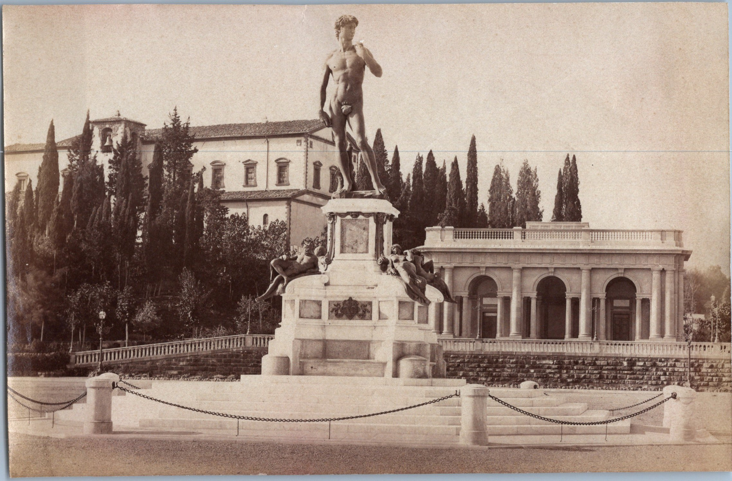 Italy, Florence, Michelangelo Square, Vintage Print, circa 1875 Vintage Print 