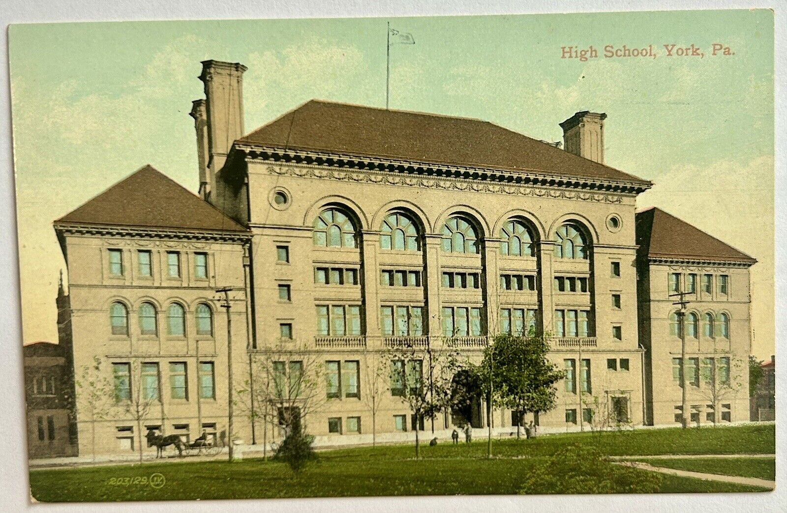 York Pennsylvania High School. Vintage Postcard