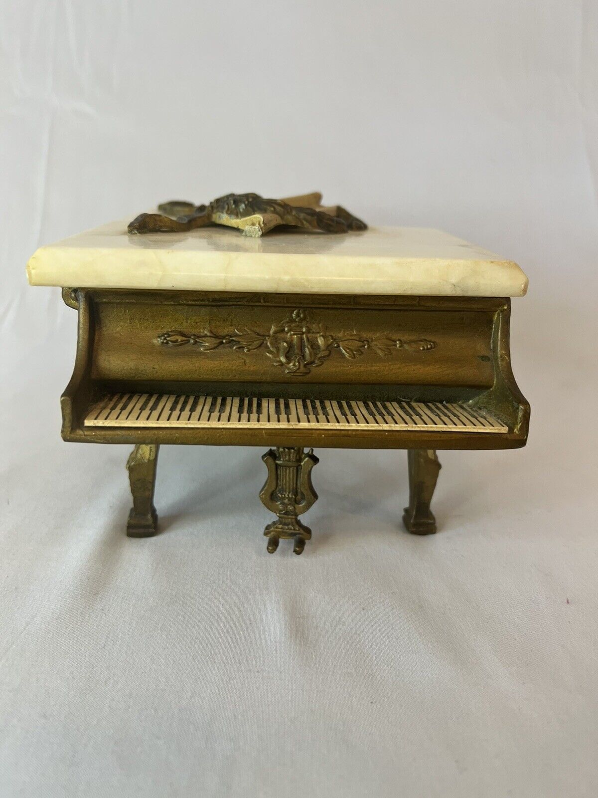 ANTIQUE 1920s THORENS GRAND PIANO MUSIC BOX WORKS GREAT MARBLE TOP