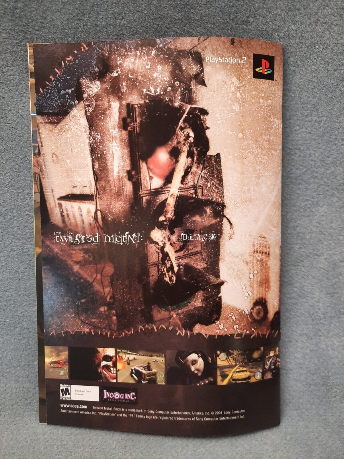 2001 Twisted Metal Black PS2 Vintage Print Ad/Poster Authentic Official Game Art