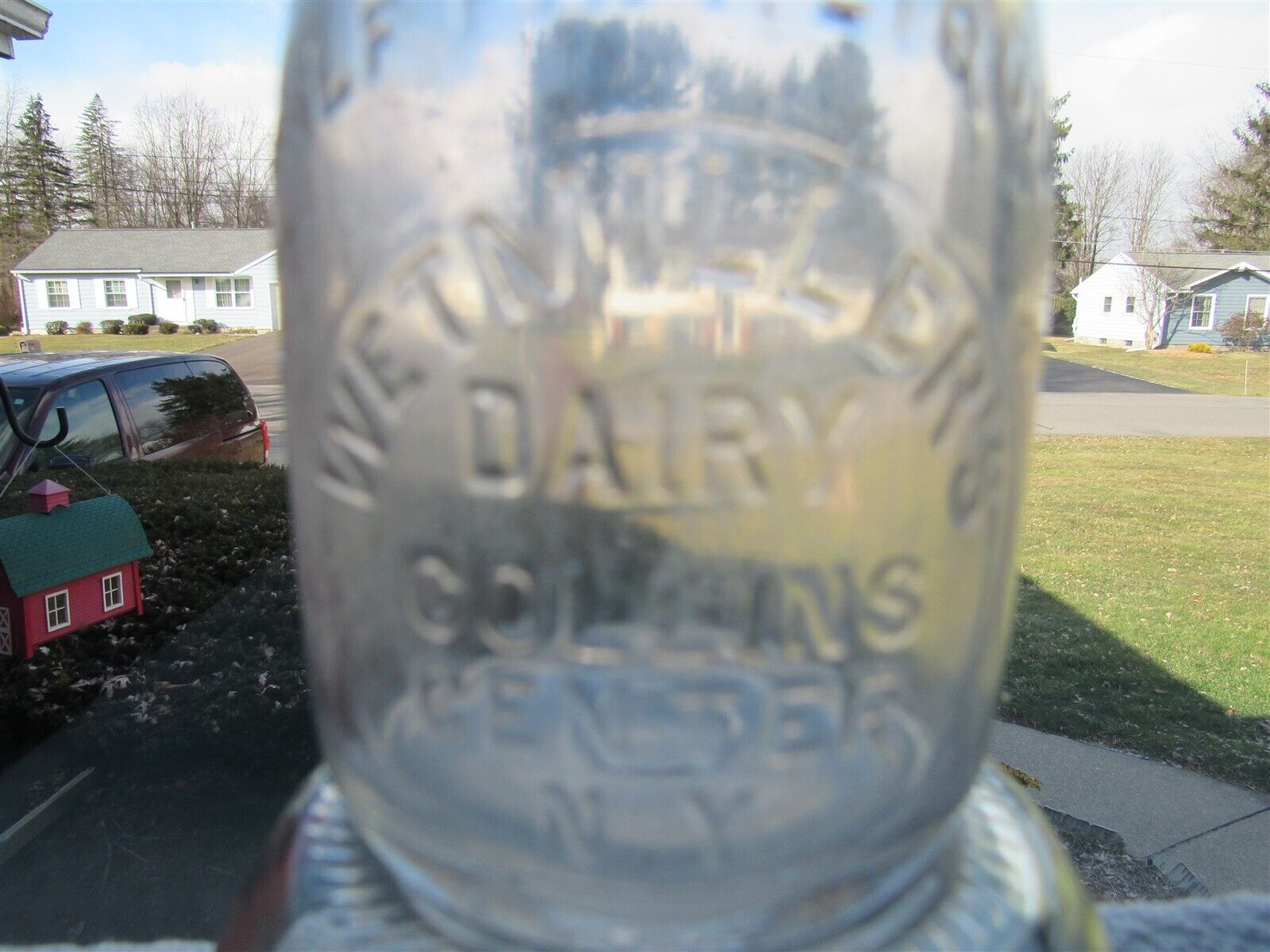 TREHP Milk Bottle Wetmiller Wetmiller\'s Dairy Collins Center NY ERIE COUNTY 1935