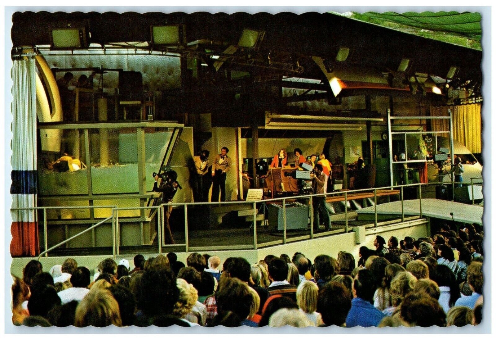 c1960 Visitors Universal Studios Airport Screen Test Theatre California Postcard