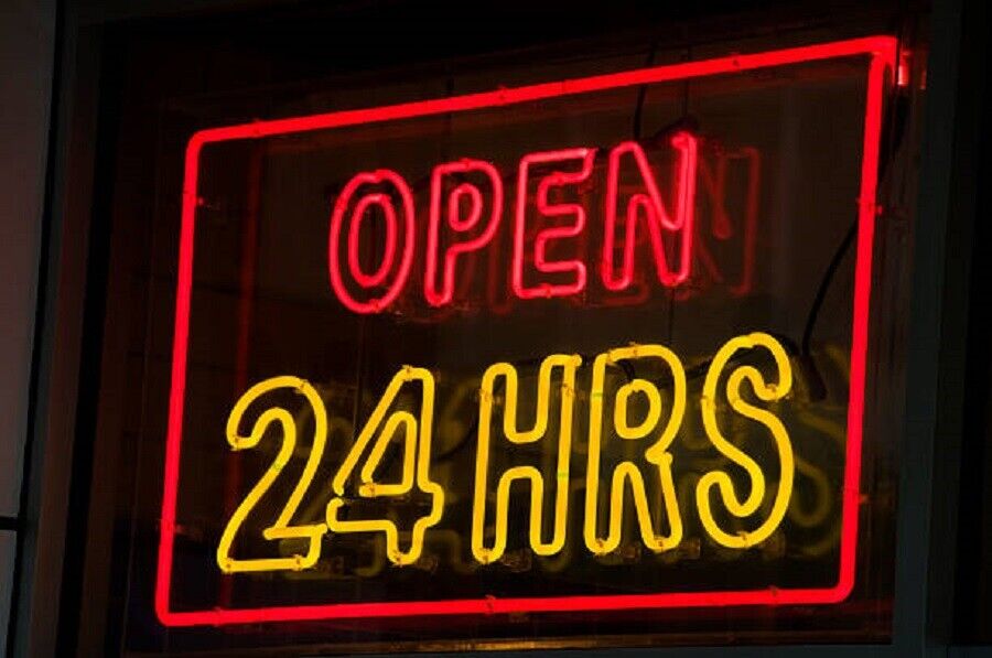 Open 24 Hours Acrylic 24\