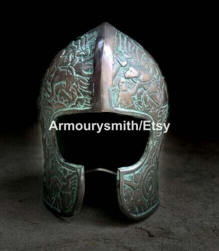 12 Gauge Medieval Barbuta Helmet Fully Handmade Knight Warrior Great Helmet