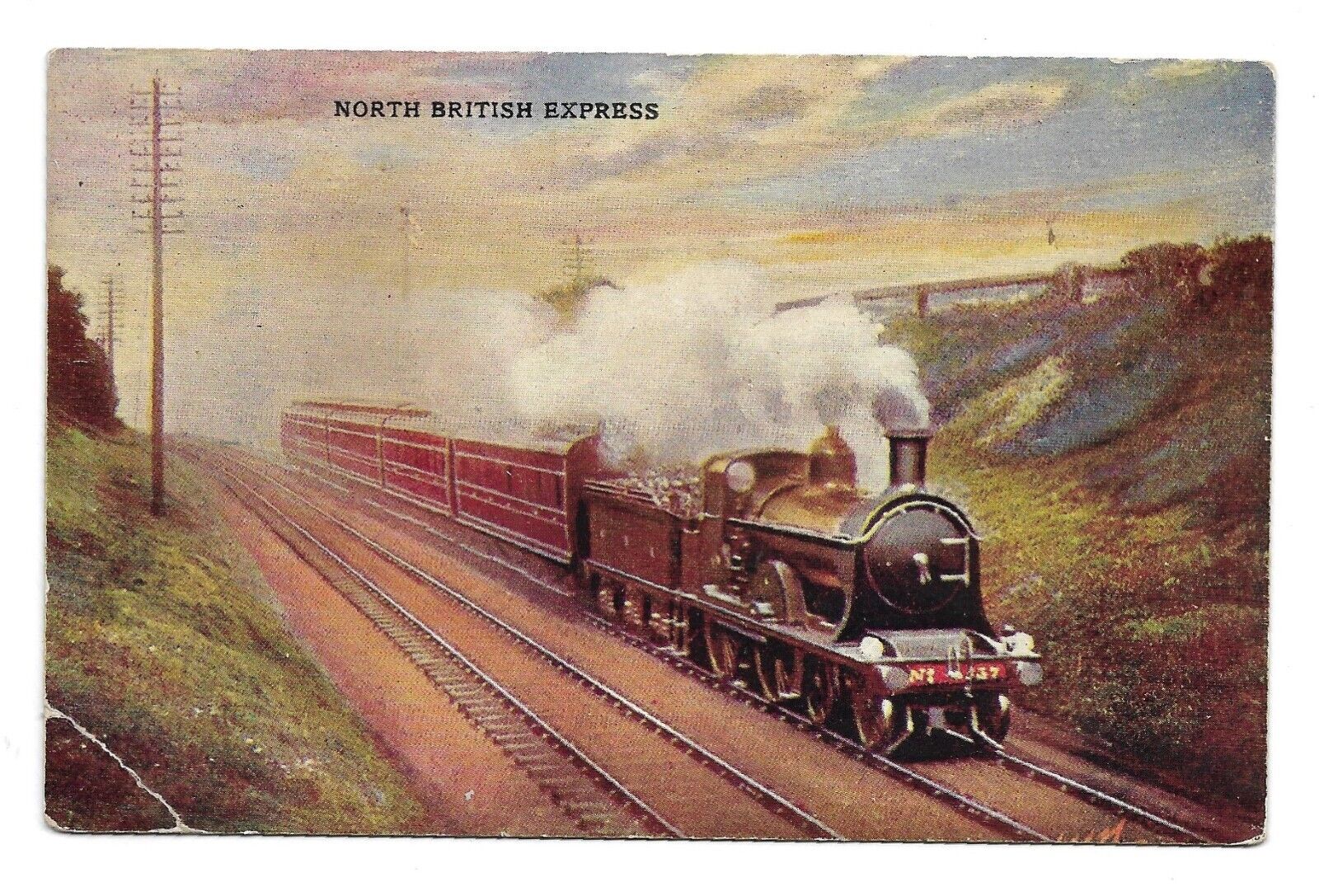 North British Express - Train - Railroad - Postcard
