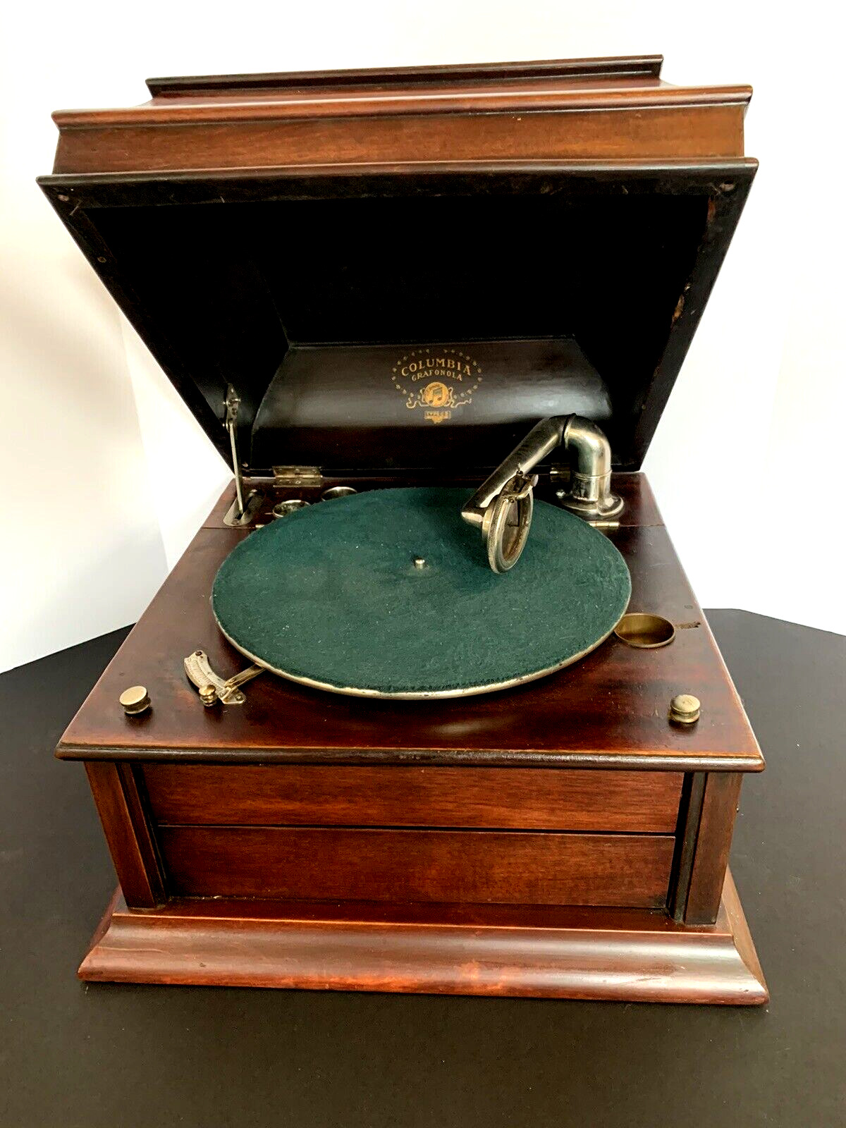 Antique Columbia Grafonola Type C-2 Phonograph w Mahogany Case \