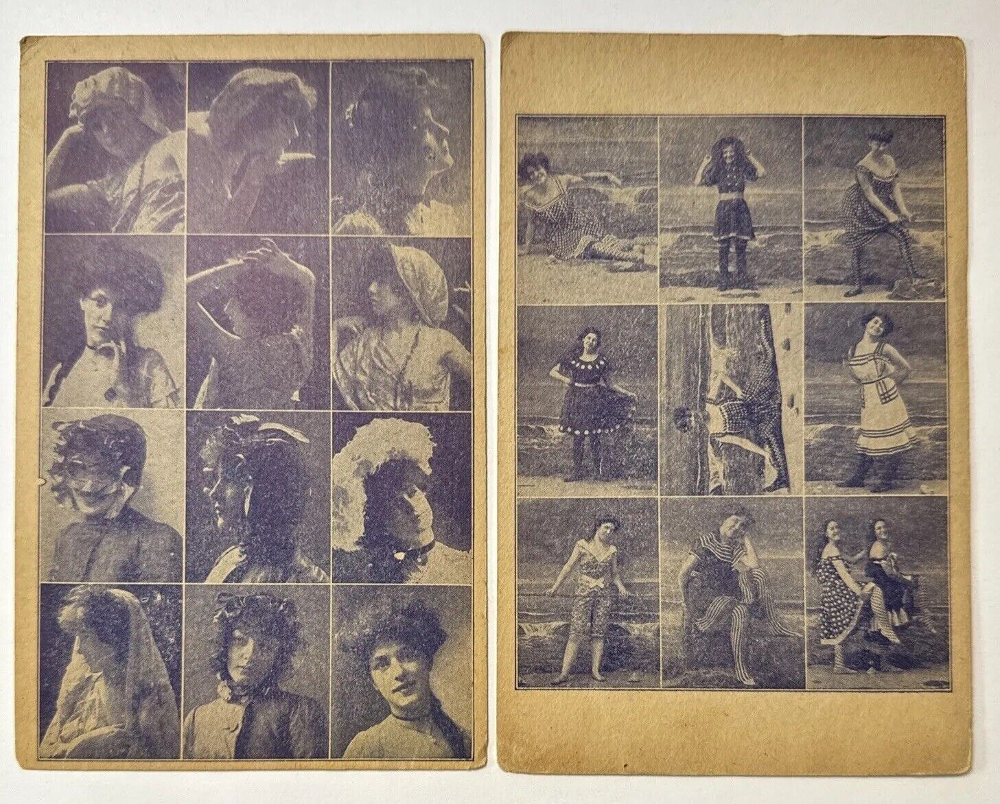 Pin Up Girls Early 1900s Fashion Multi-View x2 Unused Postcards