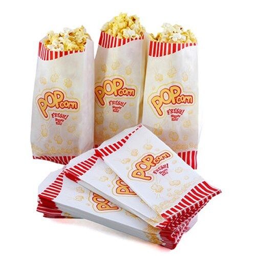 50 Popcorn Bags 1.5 oz  Home Theater, Party, Movie