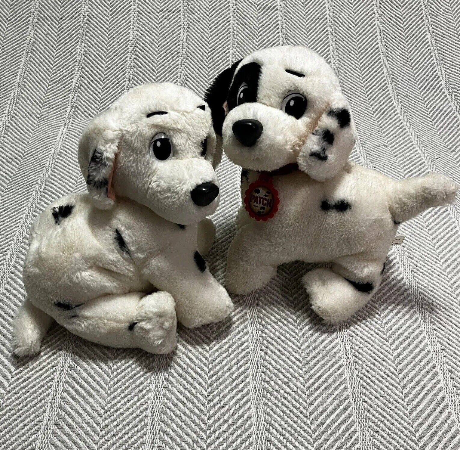 1991 Disney 101 Dalmatians Plush Puppy  Dogs Rolly and Patch