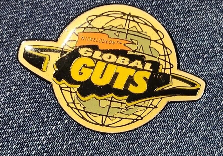 Vintage Nickelodeon GUTS 1995 Video Game RARE HTF advertisement PIN  Back PIN