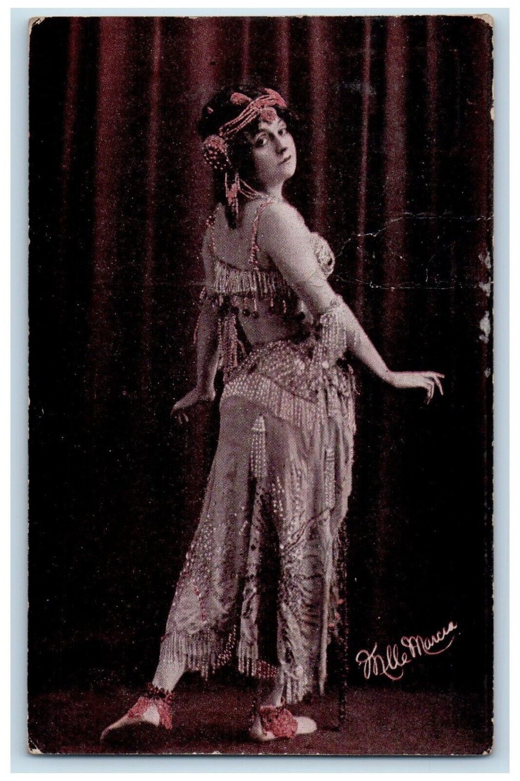 c1910\'s Mlle Marcia Actress Dancers Studio Portrait Unposted Antique Postcard