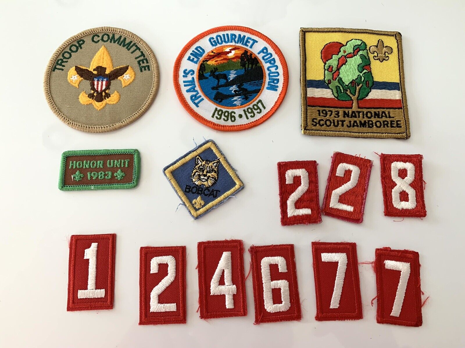 Vintage Boy Scout Patches Trails End Bob Cat Honor Unit #s 70s80s90s Cub Scout