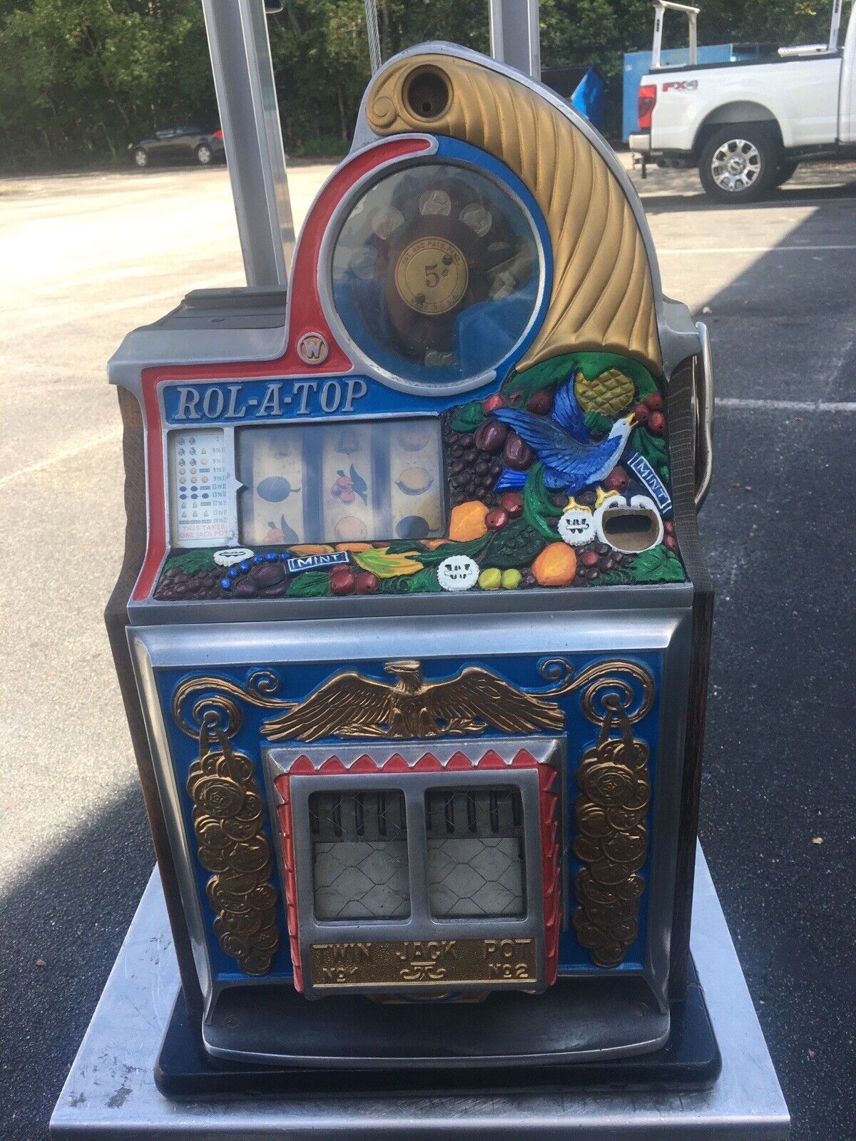 Antique Watling Rol-A-Top Bird of Paradise 5 cent Slot Machine Rare Machine