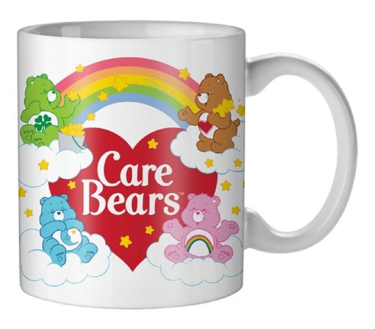 Silver Buffalo Care Bears Mug, Rainbow Heart Ceramic Camper 20 Oz Cute
