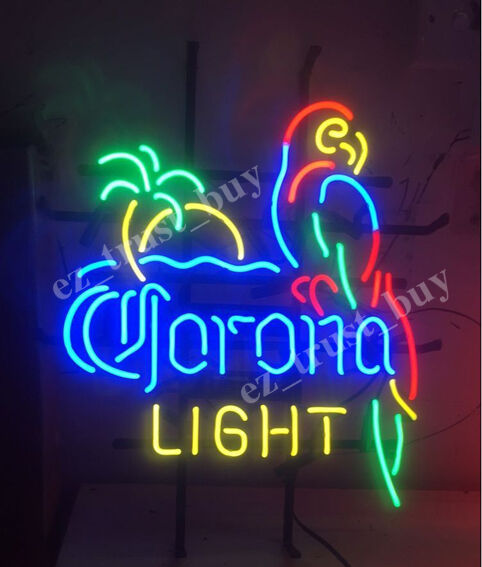 Rare New Corona Light Parrot With Palm Tree Beer Neon Sign 18\