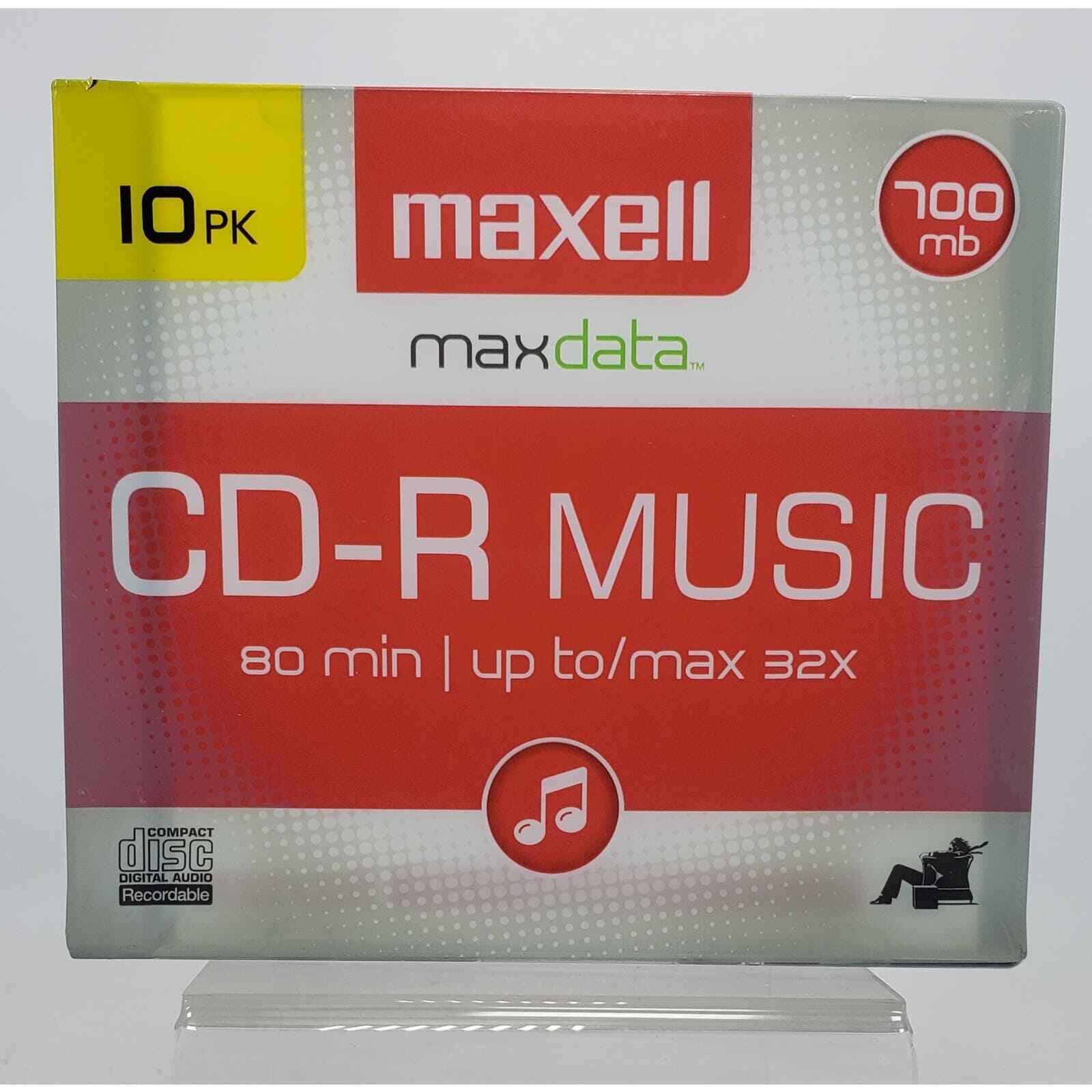 Maxell 10PK CD-R Music For Audio Recording 32x 80 Min 700 MB Compact Disc