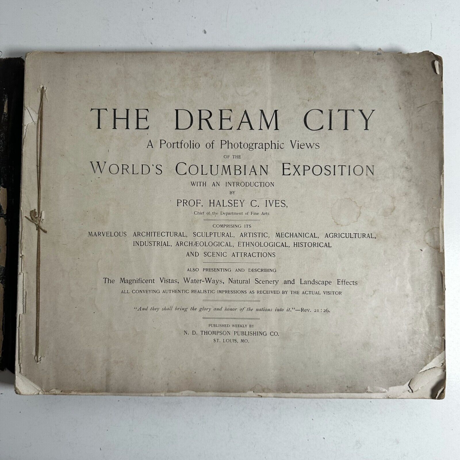 1893 Antique 'The Dream City' Chicago World's Fair Views Exposition Portfolio