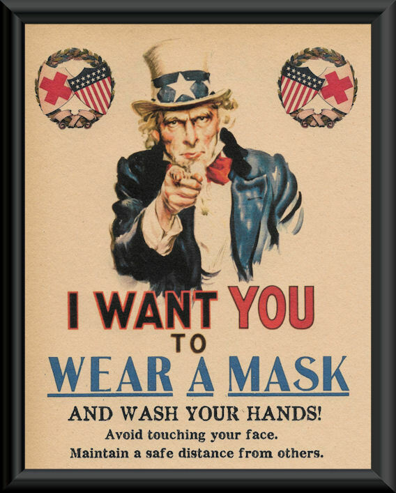 1918 Wash Your Hands Pandemic Poster Reprint On 100 Year Old Paper  241 