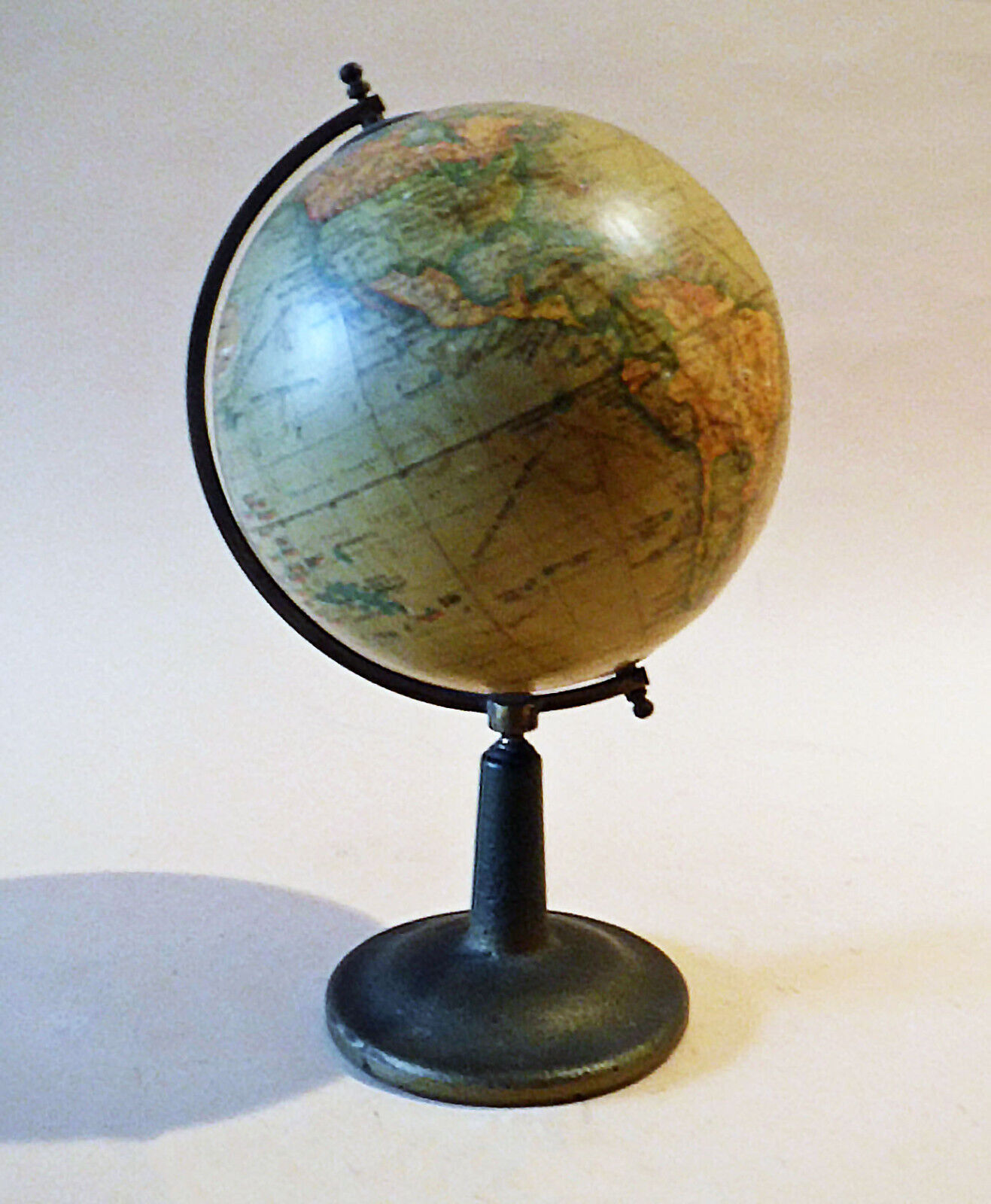 Antique Arts & Crafts R. A. McNALLY Terrestrial Pedestal Globe, Circa 1900