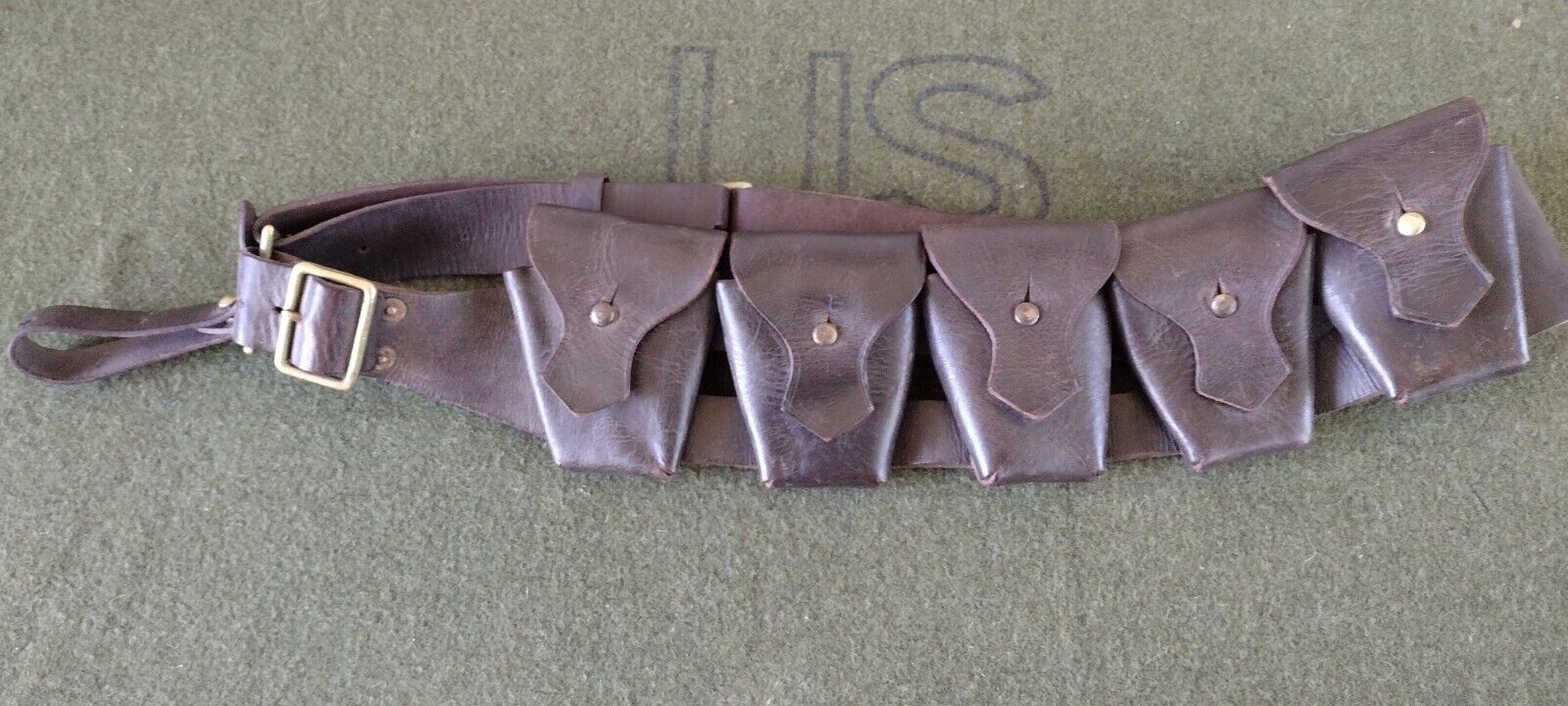 WW2 British Leather Bandolier No.1 SMLE Enfield Rifle WWII P1903 Cavalry Officer
