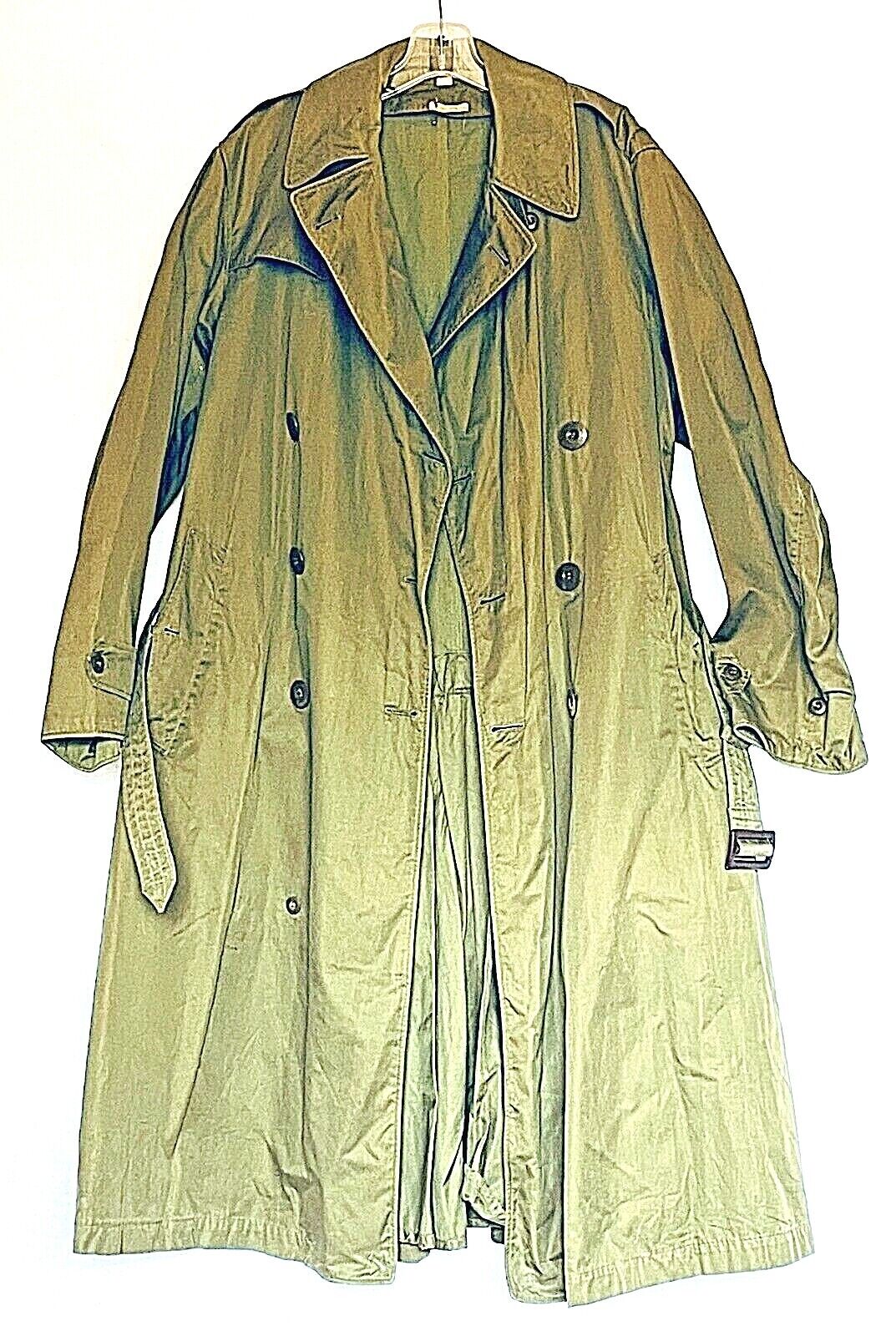 Post WW2 US Army Officer Field Named Trench Coat Size 39~L late 40\'s early 50\'s