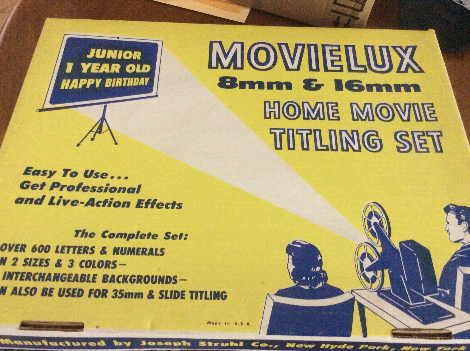 Vintage Movielux 8MM 16MM Home Movie Titling Set 2 Size 3 Color 